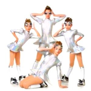 Curtain Call Costumes Metallic Machine T4944 Sz Child XL Dance Hip hop Jazz.